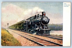 Chicago Illinois IL Postcard Overland Limited Locomotive Train 1910 Tucks & Son