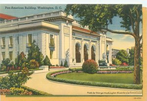 Washington DC Pan-American Building Linen Postcard Unused
