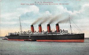 R.M.S. Mauretania Ocean Liner Ship Cunard Line Ship Steamer Unused 