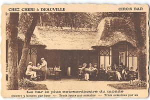 Chez Cheri a Deauville Ciro's Bar Calvados France c1920s Vintage Postcard