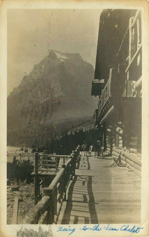 RPPC Postcard Sun Chalet Glacier National Park Sun Camp 1919 