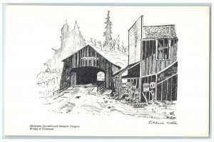 Bridge At Chitwood Between Corvallis Newport Oregon Litchard Kiehle Postcard
