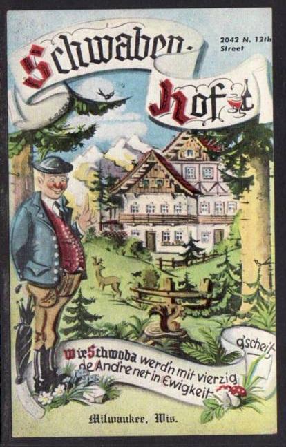 Schwaben Hof Restaurant Milwaukee WI Post Card  4211