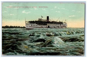 c1910 Rapids King Shooting Lachine Rapids Montreal Quebec Canada Posted Postcard