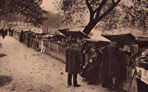 Paris Book Street Markets French Antique Postcard