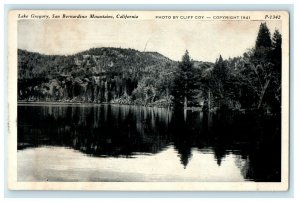 1943 Lake Gregory, San Bernardino Mountains, California CA Vintage Postcard 