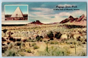 Phoenix Arizona AZ Postcard Papago State Park Miles East Botanical Garden c1940