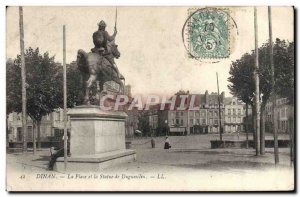 Old Postcard Dinan Place And The Statue Duguesclin