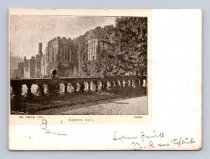 HADDON HALL DERBY ENGLAND TO WORMERVEER NETHERLANDS COURT SIZE POSTCARD 1900