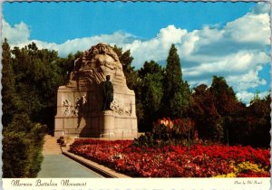 VINTAGE CONTINENTAL SIZE POSTCARD MORMON BATTALION MONUMENT SALT LAKE CITY UTAH