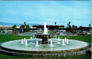 Palm Springs, CA California  NEW AIRPORT TERMINAL & Fountain  VINTAGE  Postcard