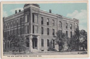 1921 HOLDREGE Nebraska Nebr Postcard NEW HAMPTON HOTEL