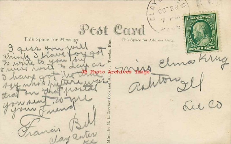 KS, Clay Center, Kansas, RPPC, Fifth Street, Business Section, Zercher