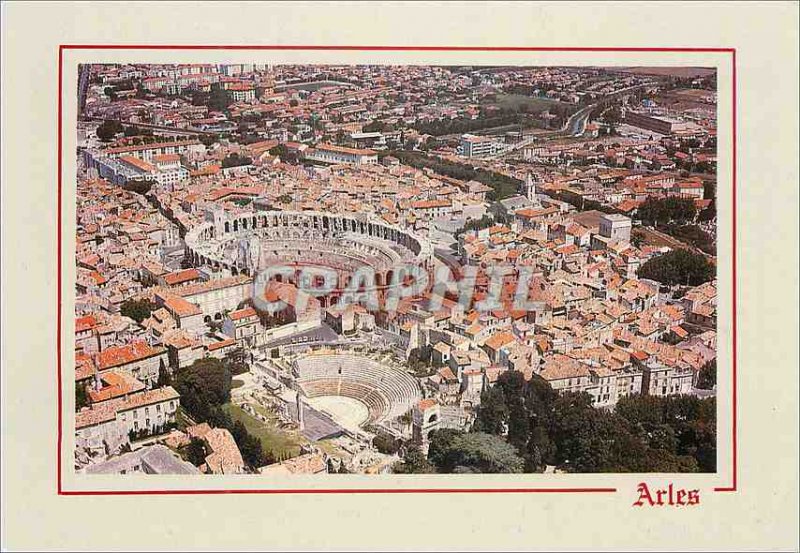 Postcard Modern Arles Vue Generale and Arenes