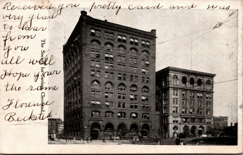 Vtg 1907 Society For Savings Building Cleveland Ohio OH Postcard