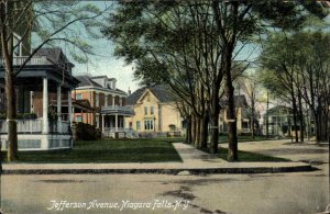 NIAGARA FALLS NY Jefferson Avenue c1910 Postcard