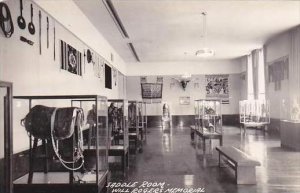 Oklahoma Claremore Will Rogers Memorial Saddle Room Real Photo RPPC