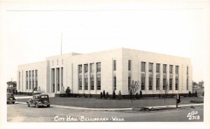 F91/ Bellingham Washington RPPC Postcard c40s City Hall Building