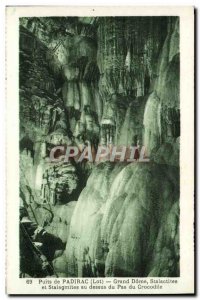 Old Postcard Padirac Puits Grand Dome Stalactites and stalagmites above not c...