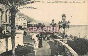 Old Postcard Casino MONTE CARLO. The terraces.