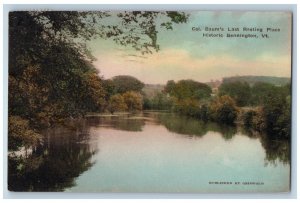 1930 Col. Baum's Last Resting Place Historic Grove Lake Bennington VT Postcard 