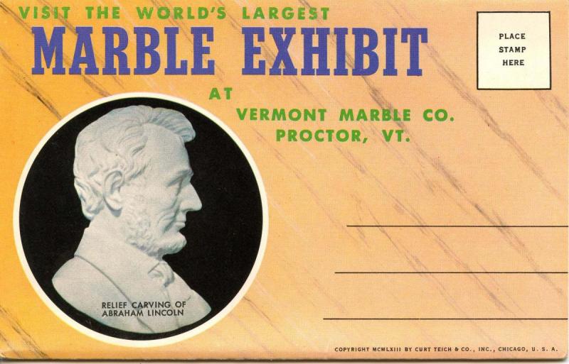 Folder -  Vermont, Proctor. Marble Exhibit (11 views + covers + narrative)  