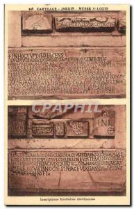 Tunisia Carthage Old Postcard Garden Museum St. Louis funeral inscriptions ch...