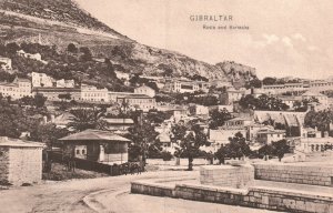 Vintage Postcard 1910's Rosia and Barracks Gibraltar A. Benzaquen Tanger