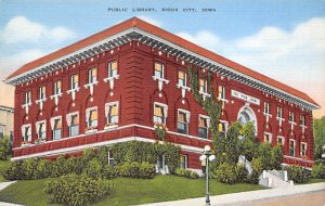 Public Library Sioux City, Iowa USA View Postcard Backing 