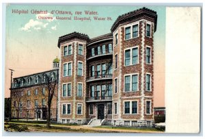 c1910 Ottawa General Hospital Water Street Ontario Canada Antique Postcard