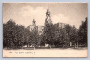 J97/ Greenville Ohio Postcard c1910 High School Building 154