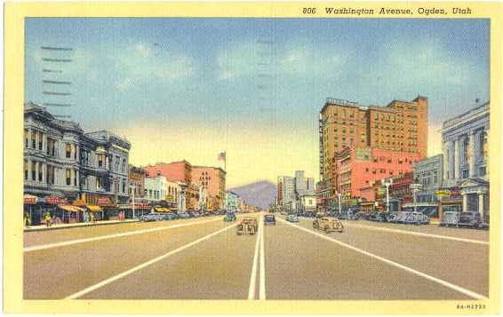 Washington Avenue Ogden Utah UT, 1953 Linen