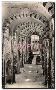 Vezelay Basilica Old Postcard Madeleine Nave