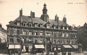 Vintage Postcard La Vieille Bourse Monument Chamber Of Commerce Lille France