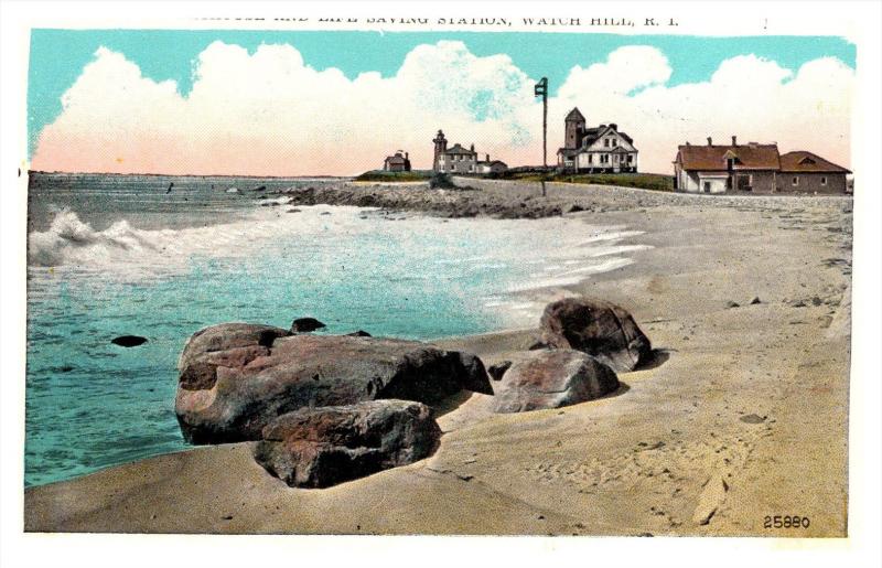 3223  RI Watch Hill   Lighthouse and Life Saving Station