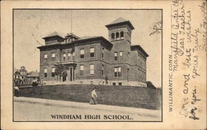 Windham Connecticut CT High School c1910 Vintage Postcard