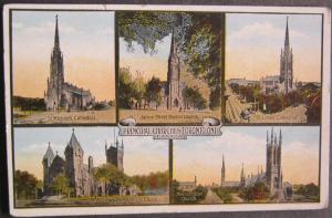 Principal Churches Toronto Ontario Canada Vintage Postcard Valentine & Sons 