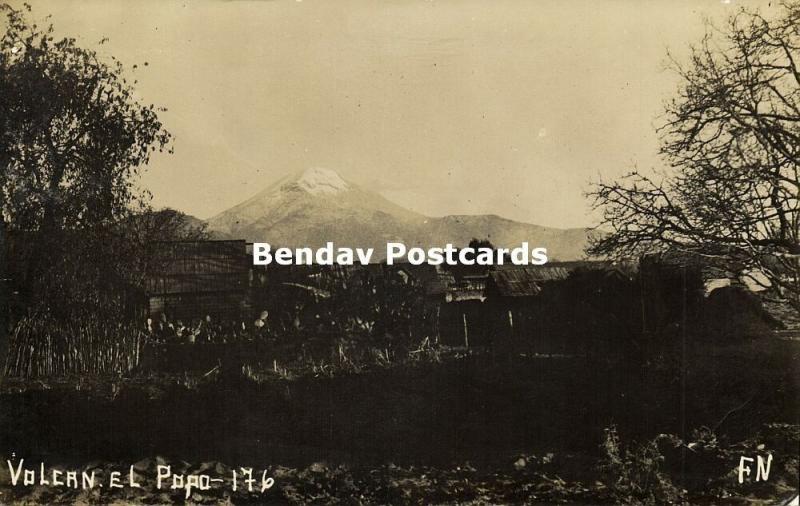 mexico, Popocatépetl Volcano, Volcan El Popo (1920s) RPPC