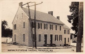 Frederick Maryland Old Stone Tavern Real Photo Vintage Postcard AA109742