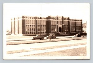 RPPC Montpellier Idaho High School Old Cars Real Photo Postcard