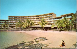 Postcard HI - Hotel King Kamehameha, Kona Coast - woman on beach