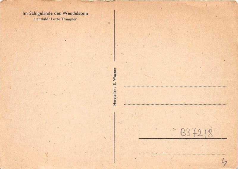 B37218 Im Schigelande des Wendelstein Lichtbild lotte Trampler   germany