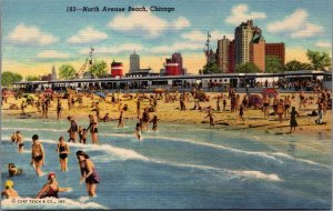 North Avenue Beach Chicago Illinois Vintage Postcard C040