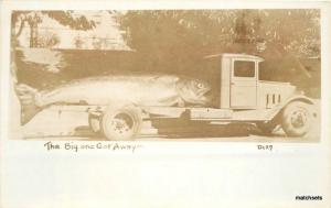 1940s Tacoma Washington Fishing Exaggeration Truck Smiths RPPC Real Photo