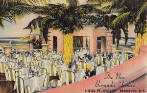 The New Bermuda Terrace Restaurant Brooklyn New York L2988 Antique Postcard