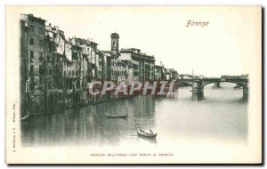 Old Postcard Firenze Veduta Dell Arnd Con Ponte S Trinita