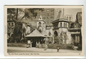 443361 USA New York City Little Church Vintage photo postcard