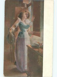 Divided-Back PRETTY WOMAN Risque Interest Postcard AA8247