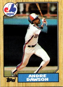 1987 Topps Baseball Card Andre Dawson Outfield Montreal Expos sun0745