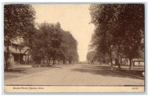 c1910's View Of Adams Street Creston Iowa IA, House And Trees Antique Postcard